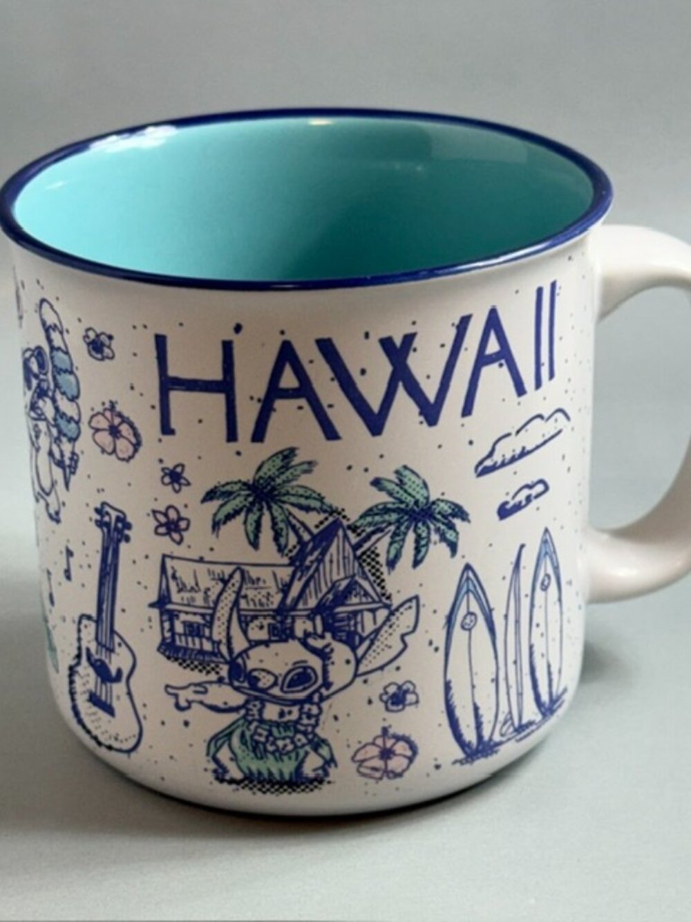 Vintage Lilo Stitch Walt Disney Coffee Mug Cup Hawaii Tiki Hula Aloha Surf Store